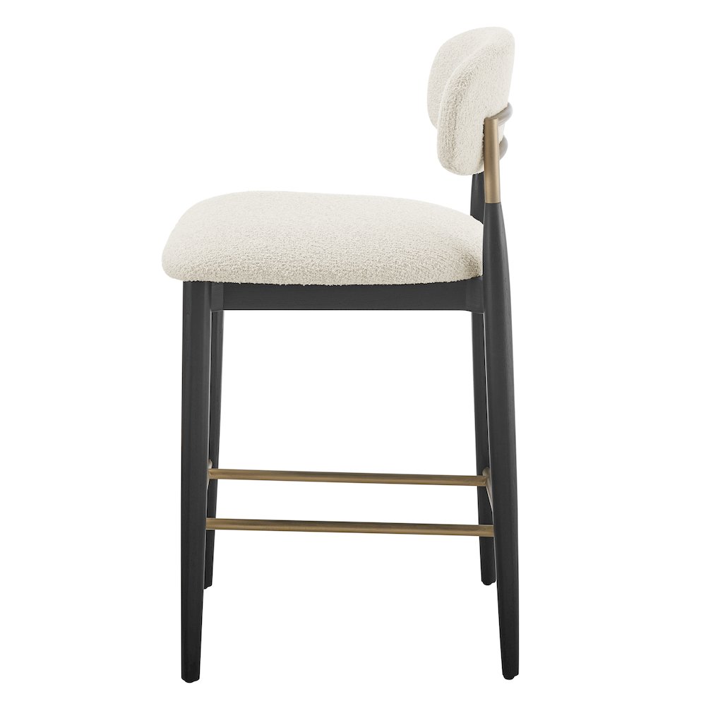 Verna Boucle Counter Stool Black Frame