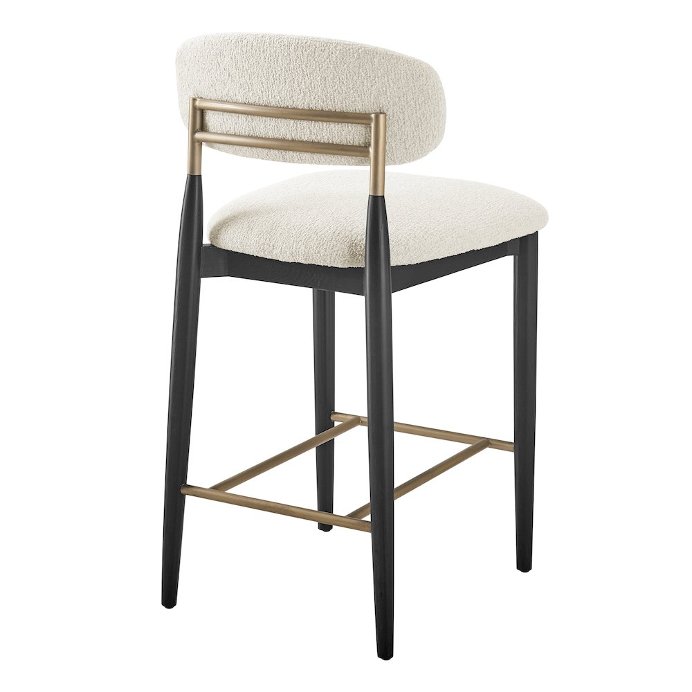 Verna Boucle Counter Stool Black Frame