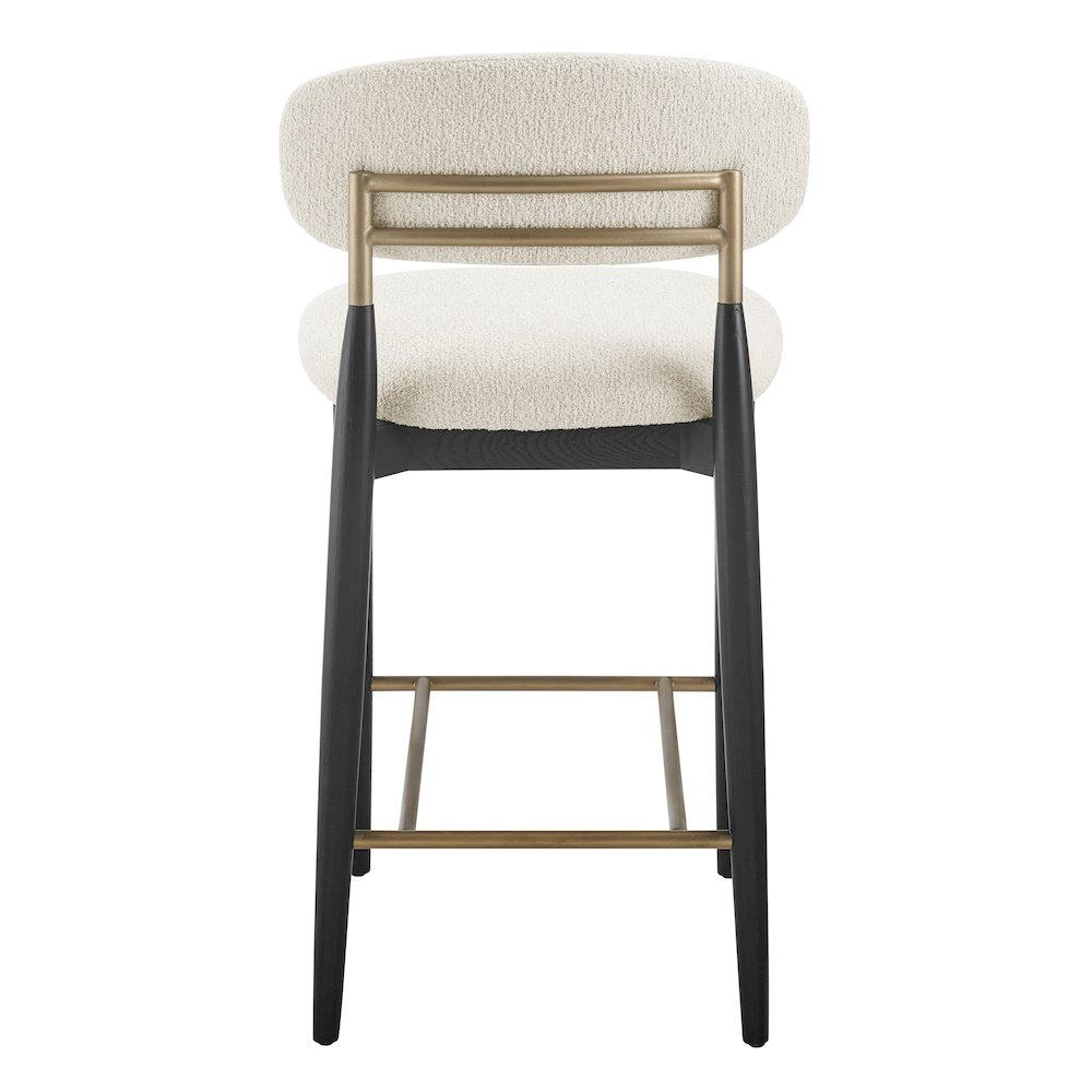 Verna Boucle Counter Stool Black Frame