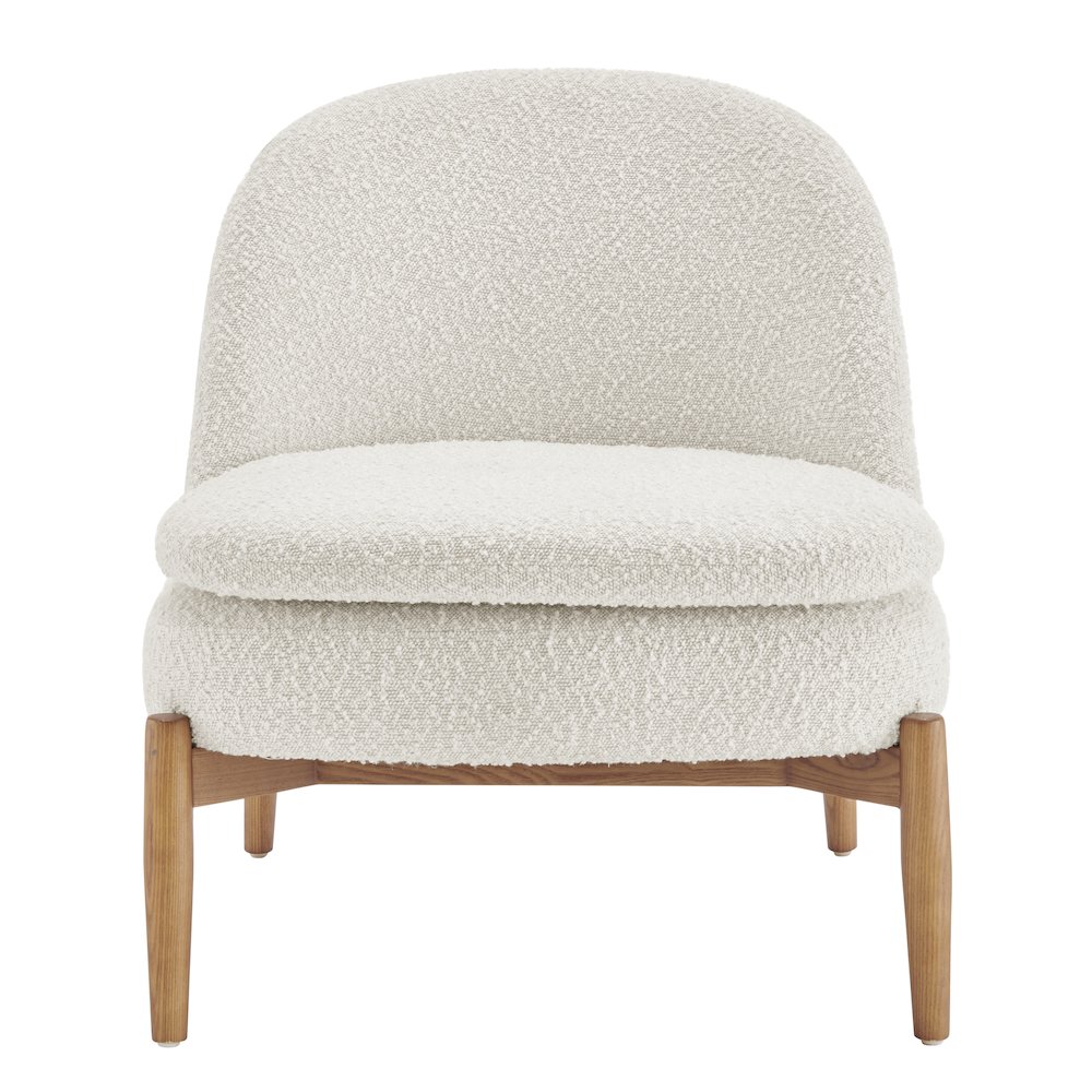 Adriana Boucle Accent Chair Walnut Legs