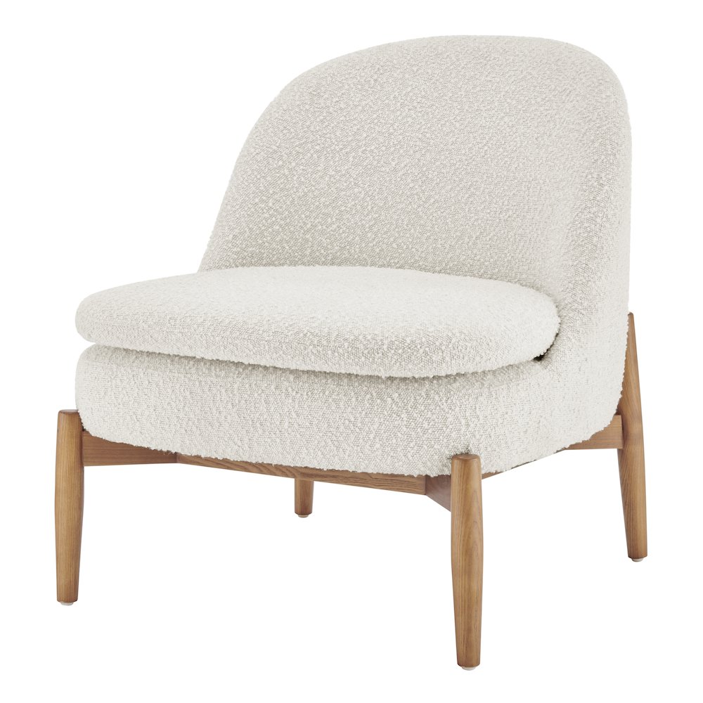 Adriana Boucle Accent Chair Walnut Legs
