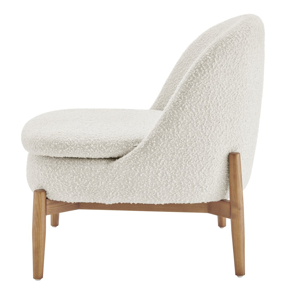 Adriana Boucle Accent Chair Walnut Legs