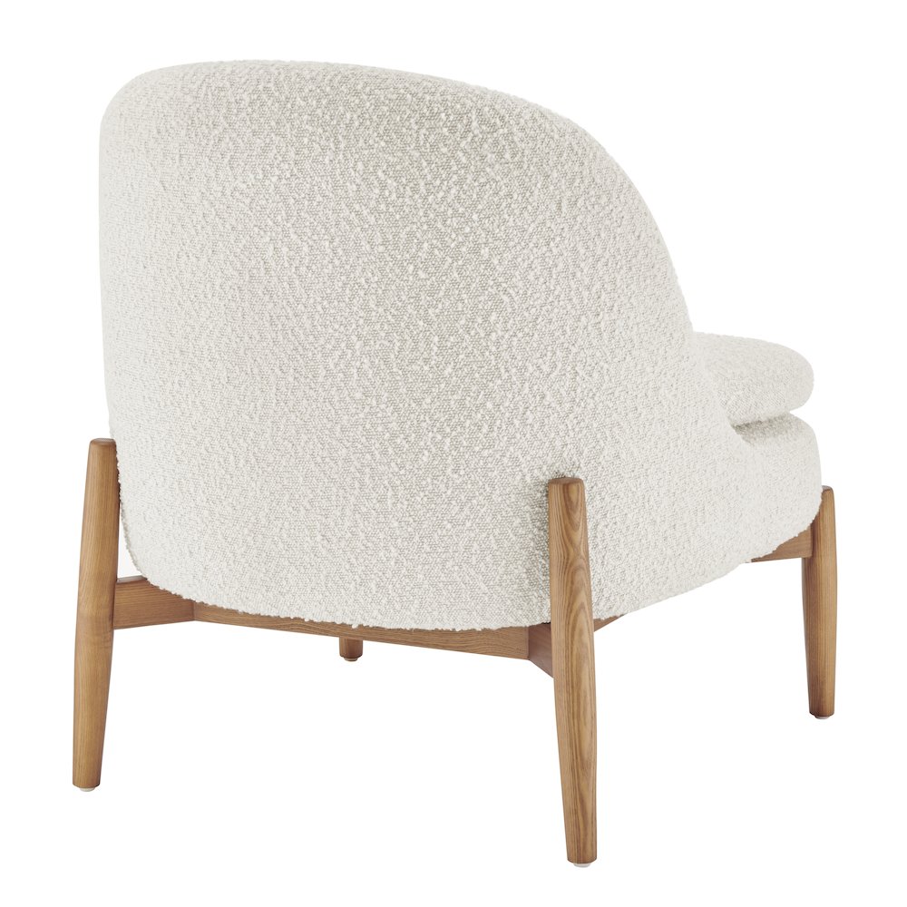 Adriana Boucle Accent Chair Walnut Legs