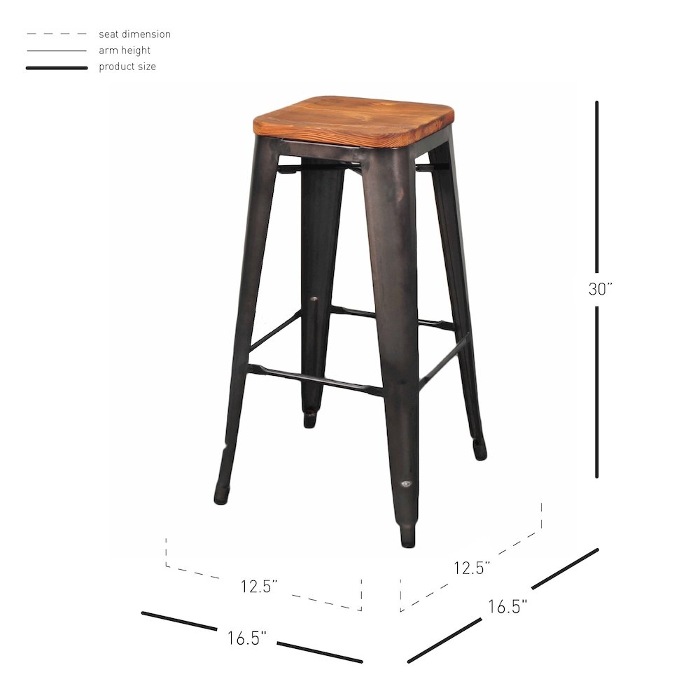 Metropolis Backless Bar Stool