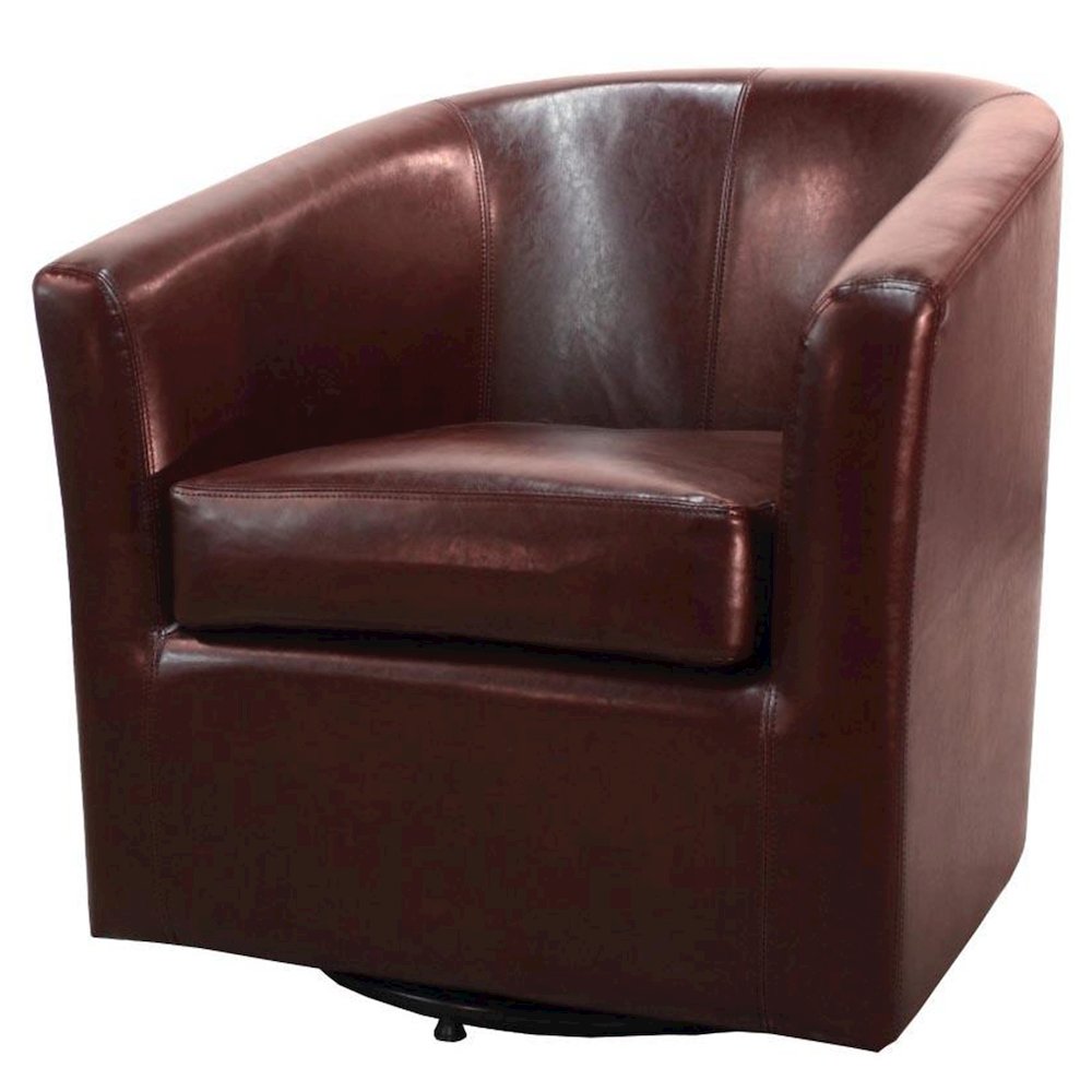 Hayden Bonded Leather Swivel Accent Arm Chair