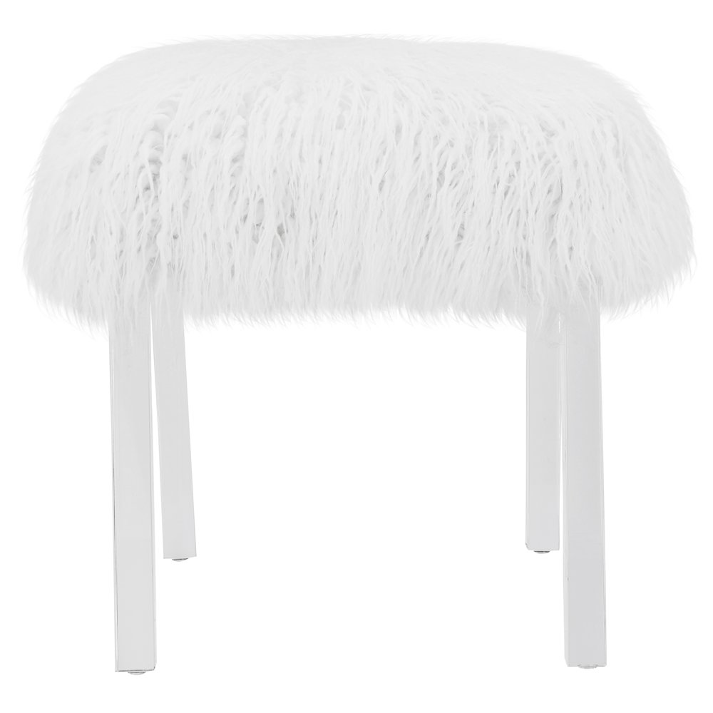 Scarlett Faux Fur Acrylic Stool