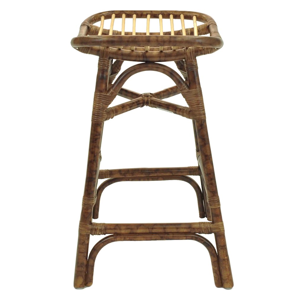Beyla Rattan Backless Saddle Counter Stool