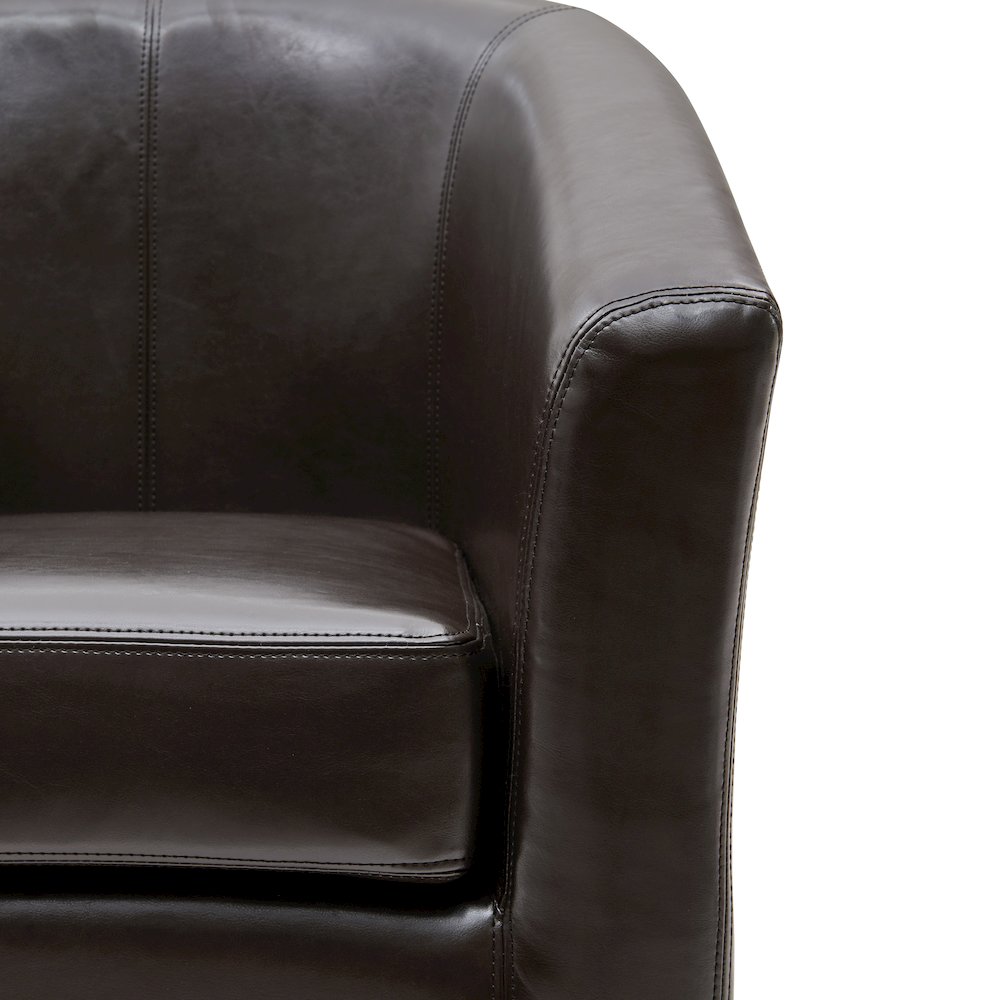 Hayden Bonded Leather Swivel Accent Arm Chair