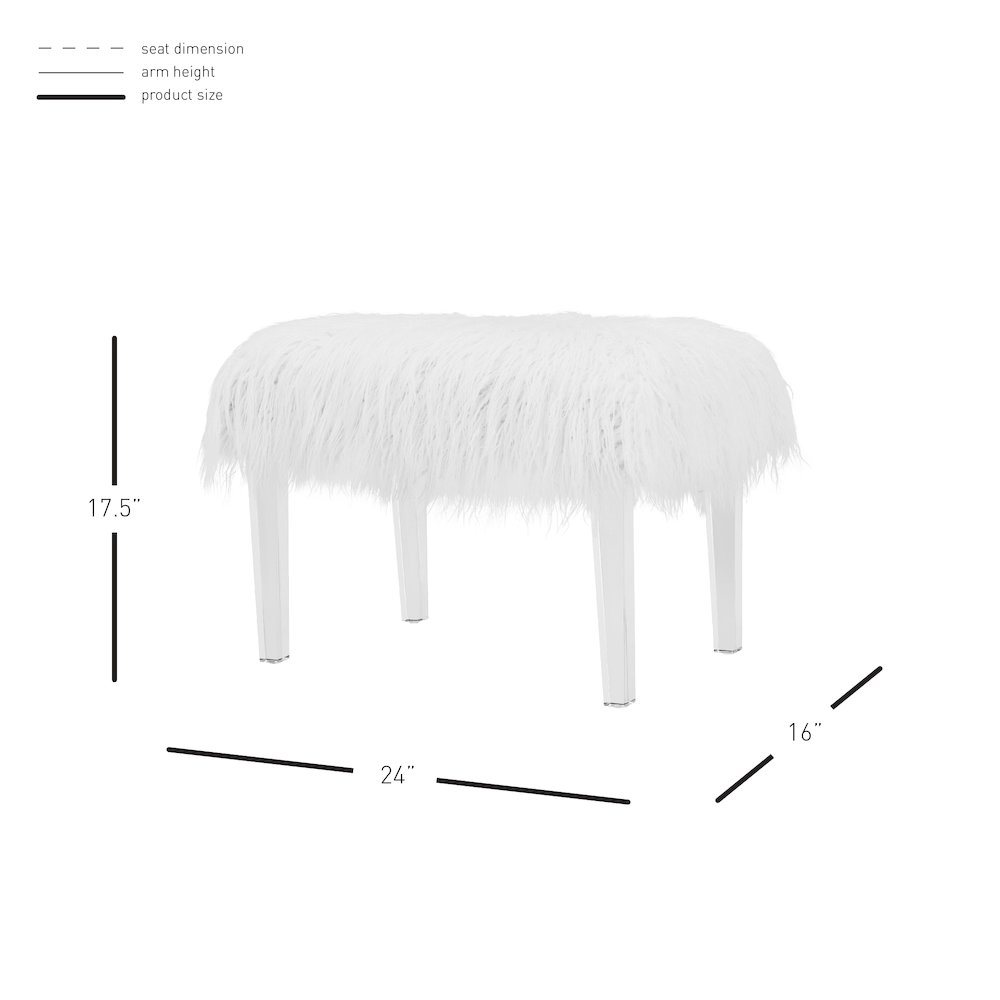 Scarlett Faux Fur Acrylic Stool