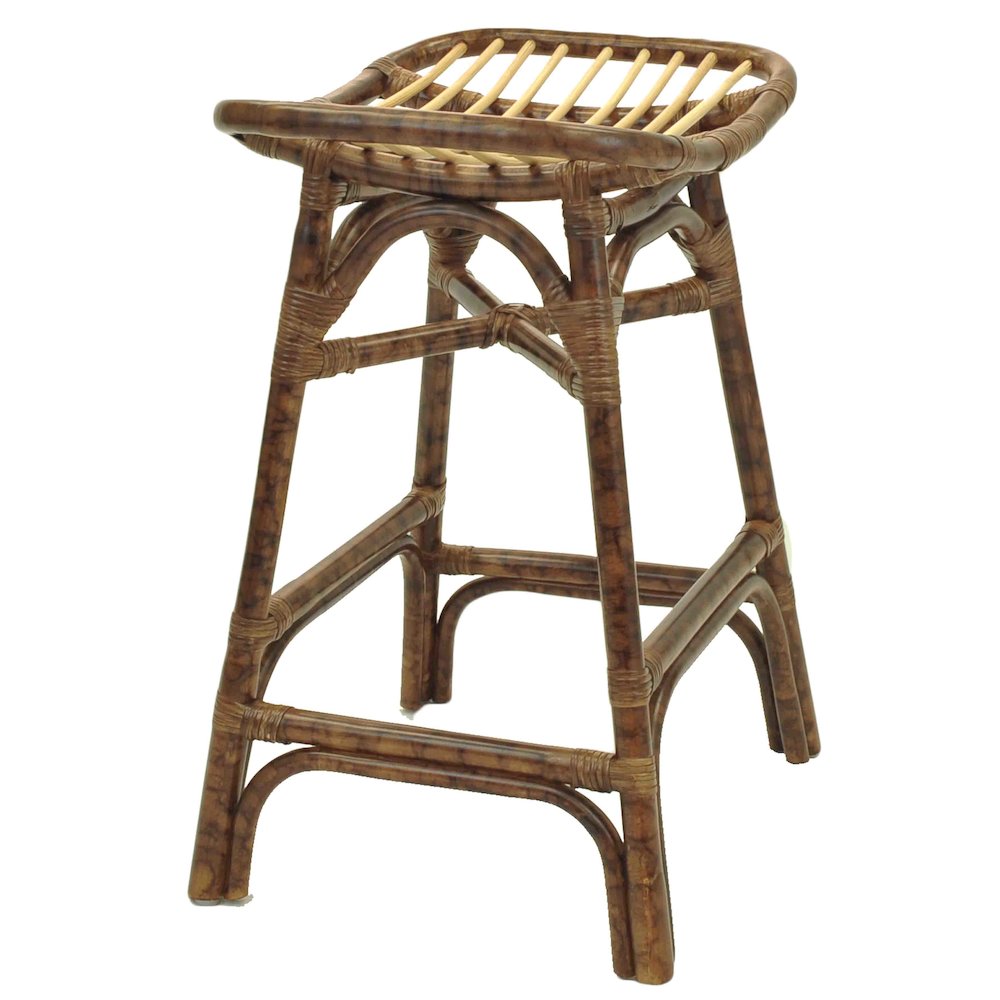 Beyla Rattan Backless Saddle Counter Stool