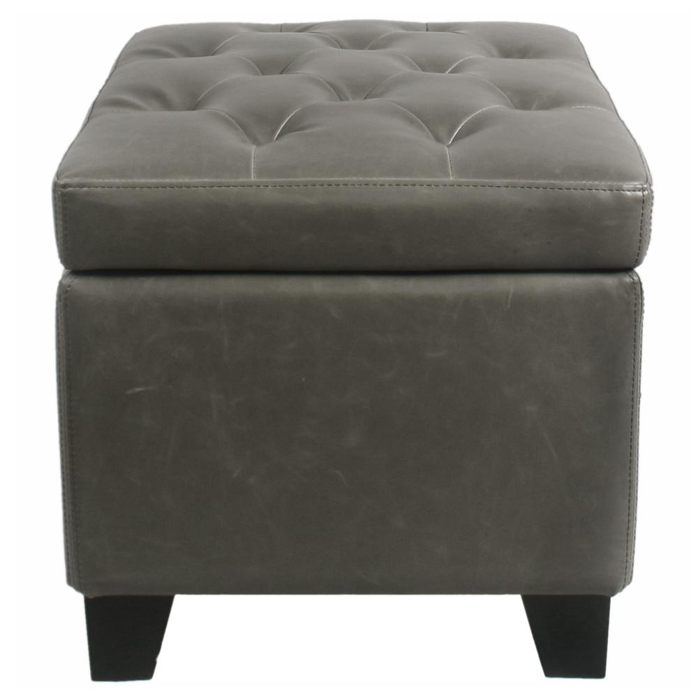 Julian Rectangular Bonded Leather Storage Ottoman