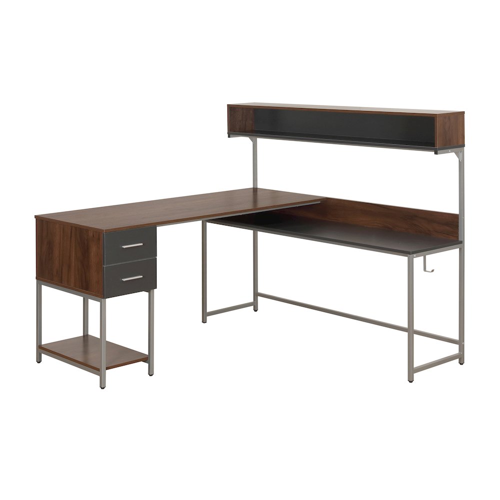 Techni Mobili L-Shape Desk with Hutch and Storage