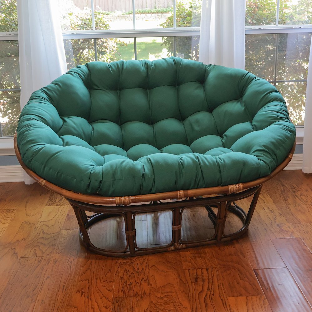 Rattan Double Papasan  Chair with Twill Cushion