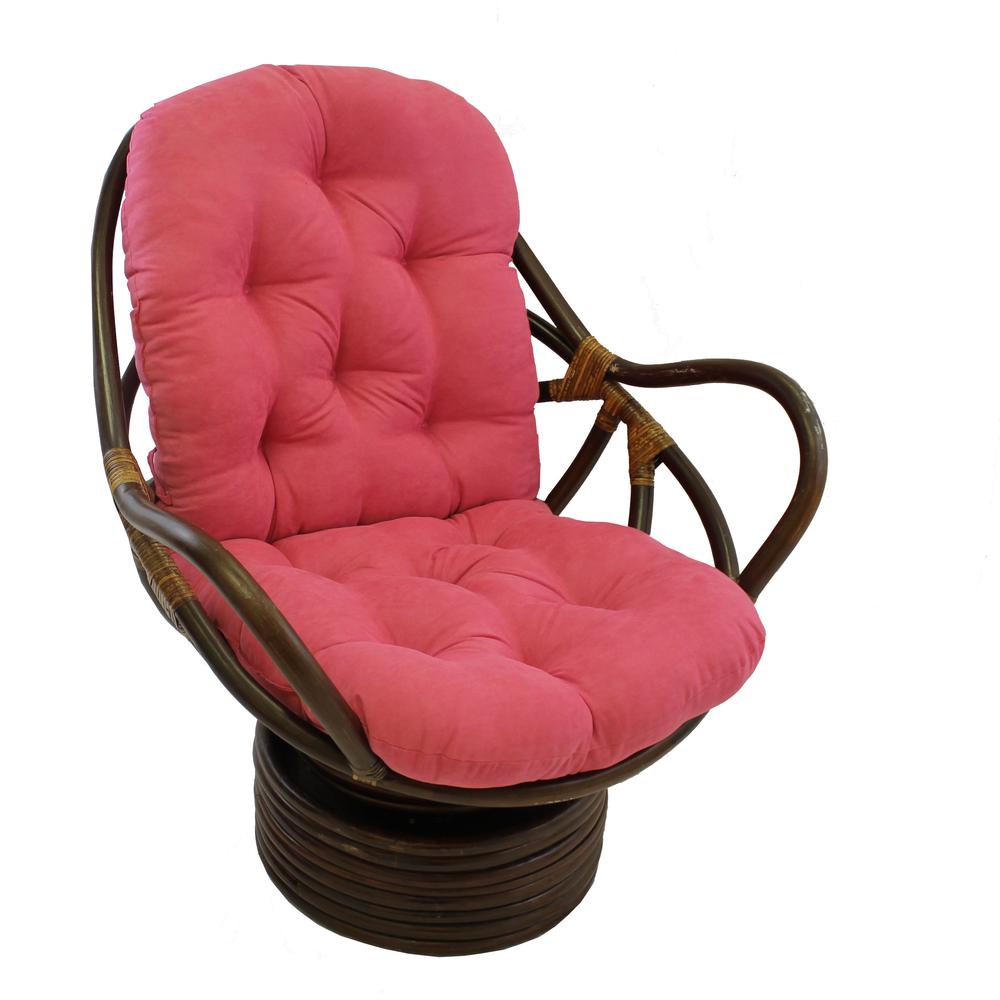 Rattan Swivel Rocker with Micro Suede Cushion