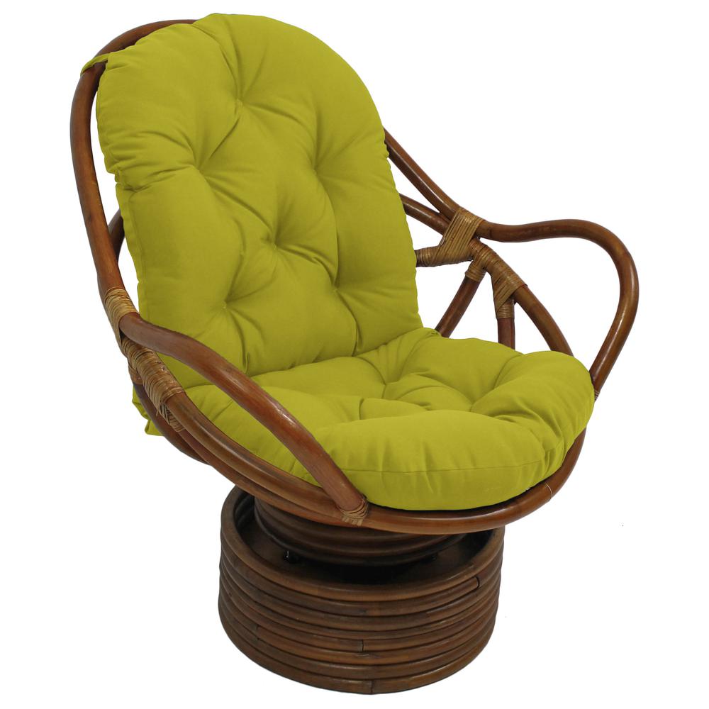 Rattan Swivel Rocker with Outdoor Fabric Cushion