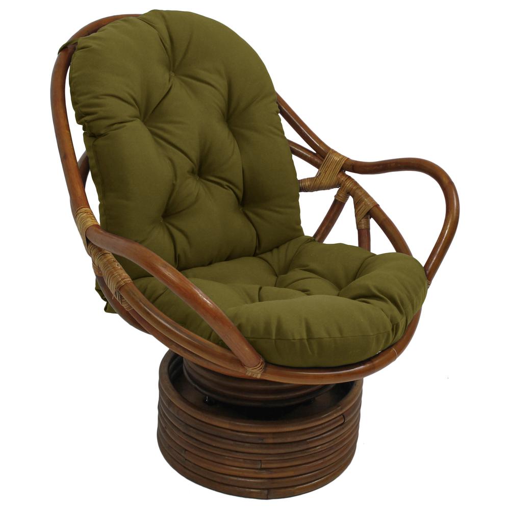 Rattan Swivel Rocker with Outdoor Fabric Cushion
