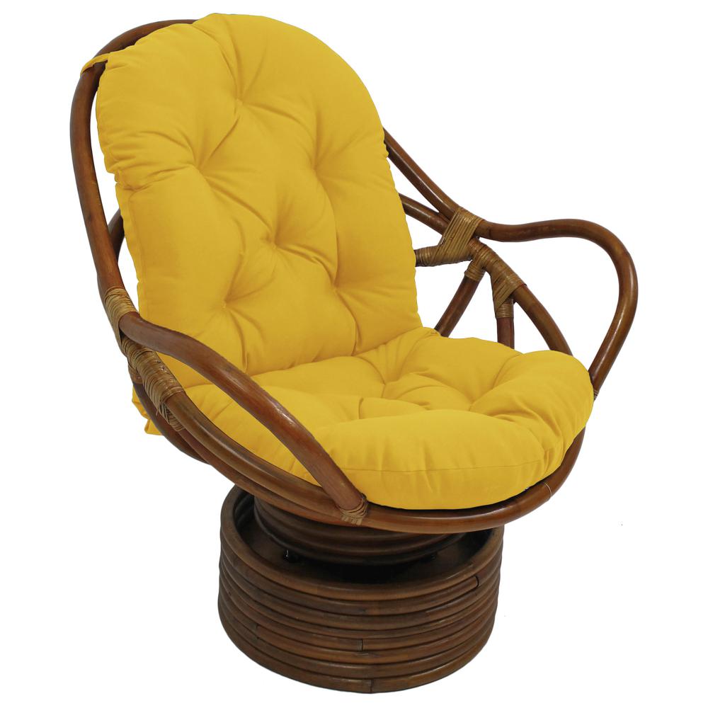 Rattan Swivel Rocker with Outdoor Fabric Cushion