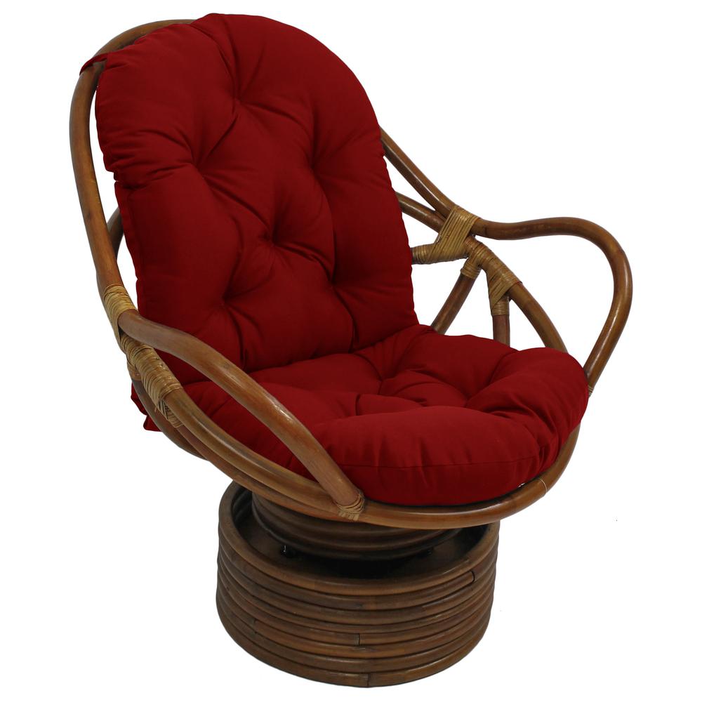 Rattan Swivel Rocker with Outdoor Fabric Cushion