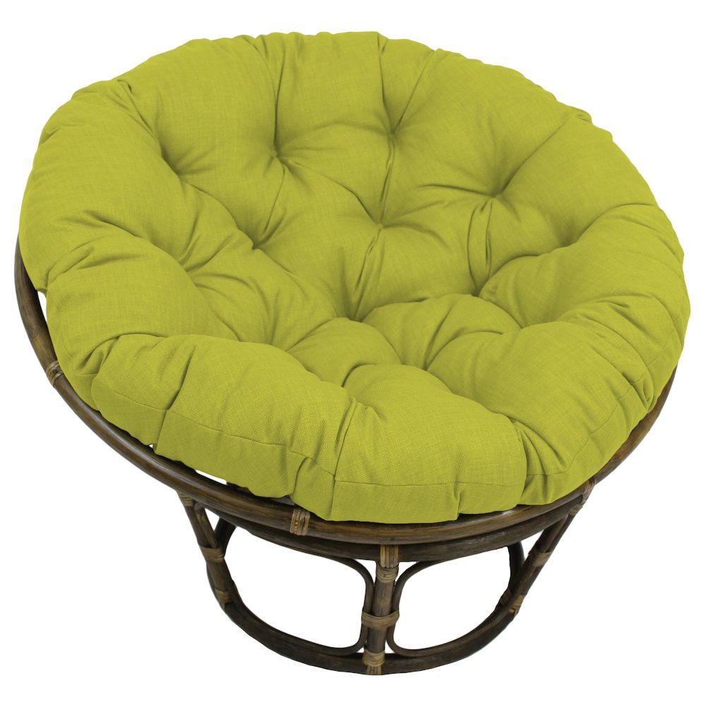 42-inch Rattan Papasan Chair with Solid Outdoor Fabric