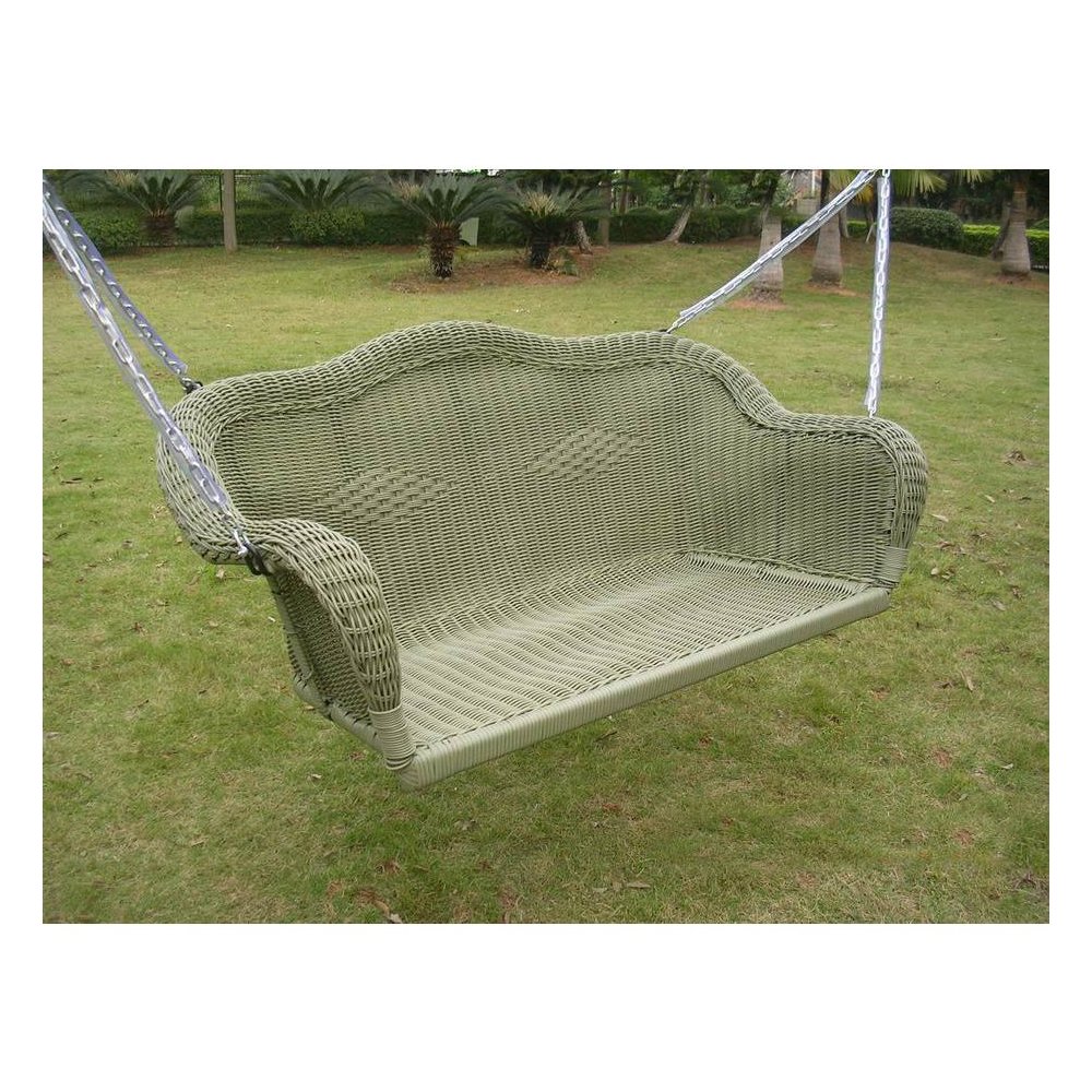 Resin Wicker Hanging Loveseat Swing