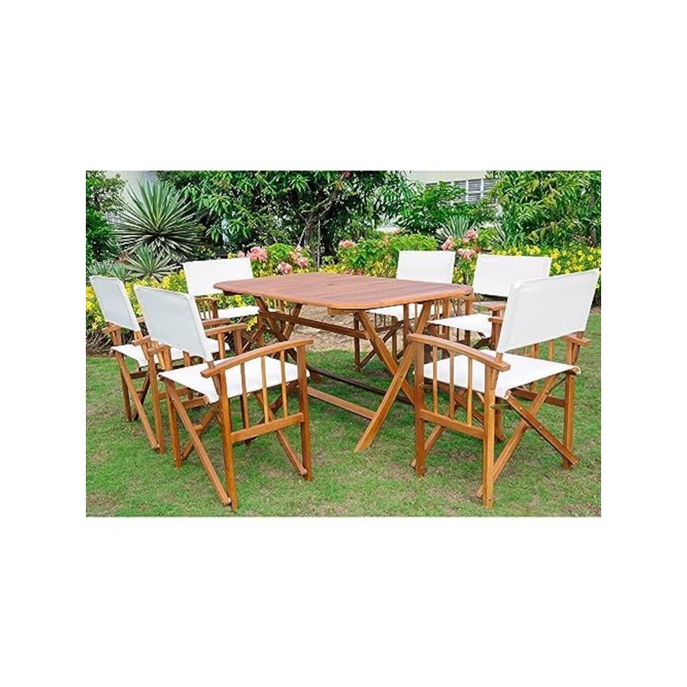 Cariati Acacia Wood 7 Piece Patio Group