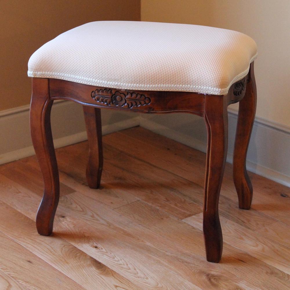 Wood Stool with Cushioned Top