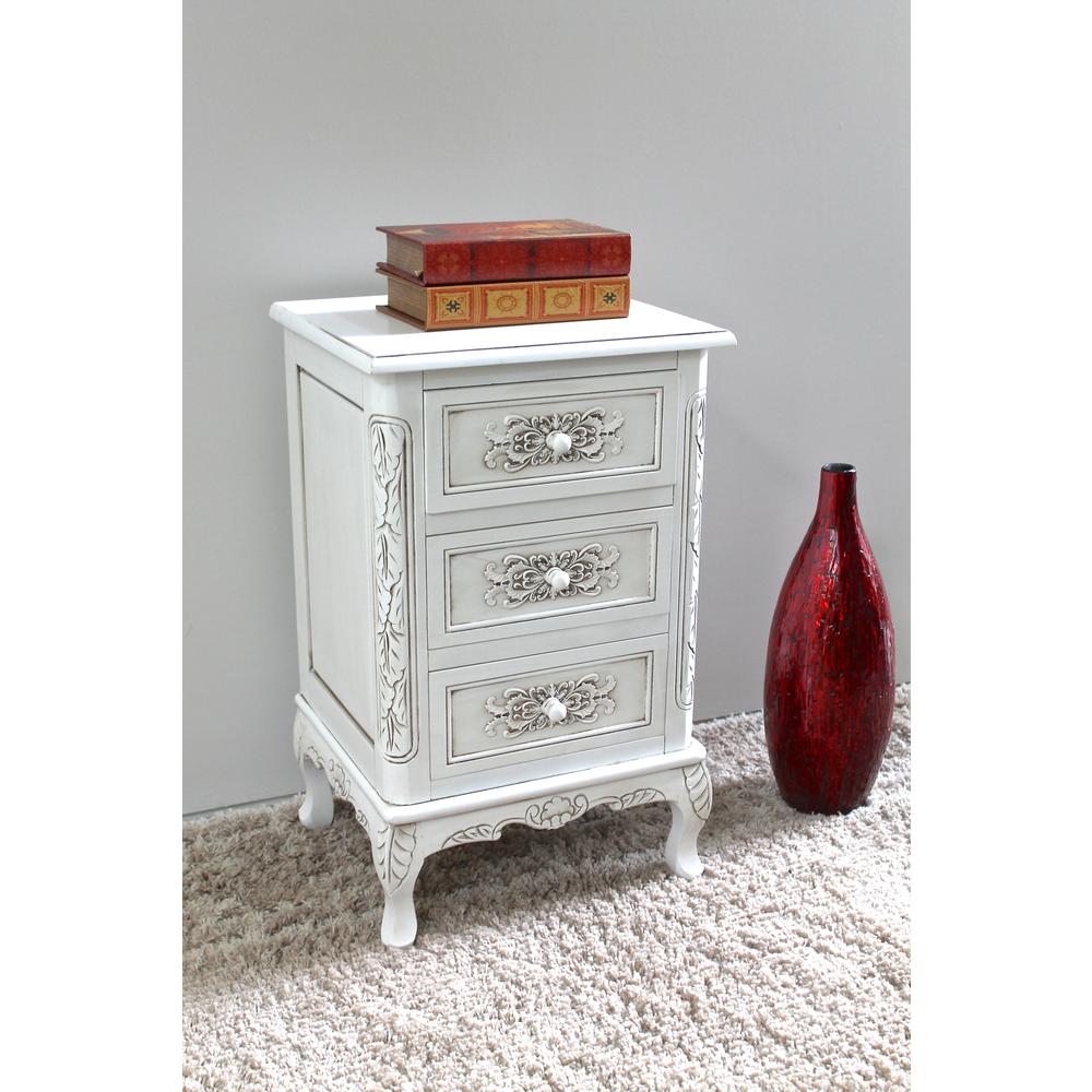 Carved Wood Three End Table