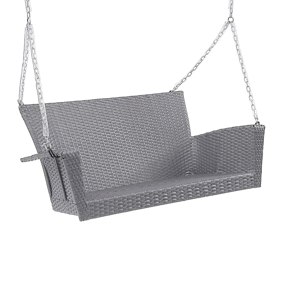Resin Wicker/ Steel Contemporary Hanging Loveseat Swing
