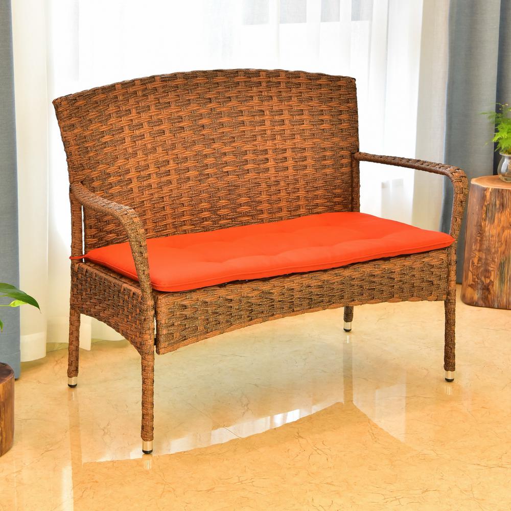 Majorca Resin Pandan Steel Loveseat with Cushions