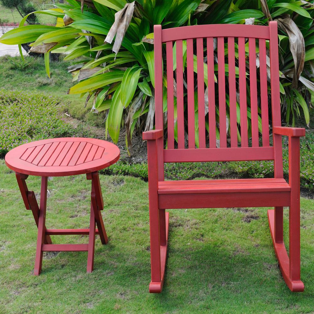 Nicosia Acacia Wood Rocker and Side Table