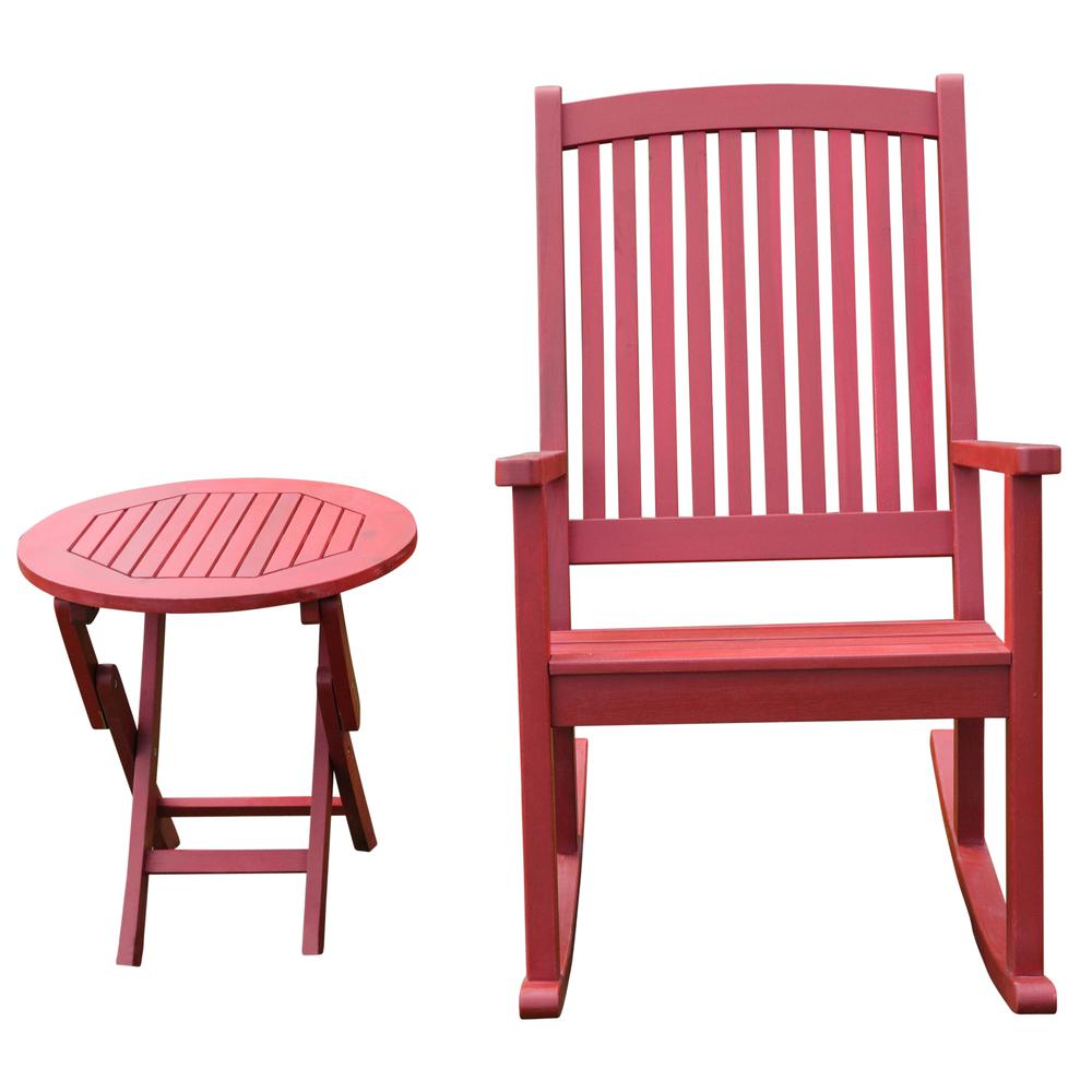 Nicosia Acacia Wood Rocker and Side Table