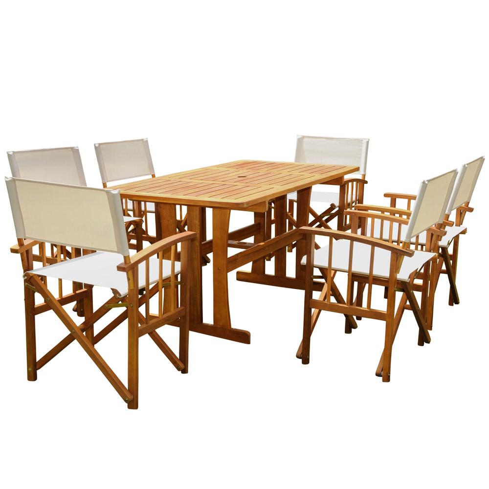 Messina Acacia Wood 7 Piece Dining Group
