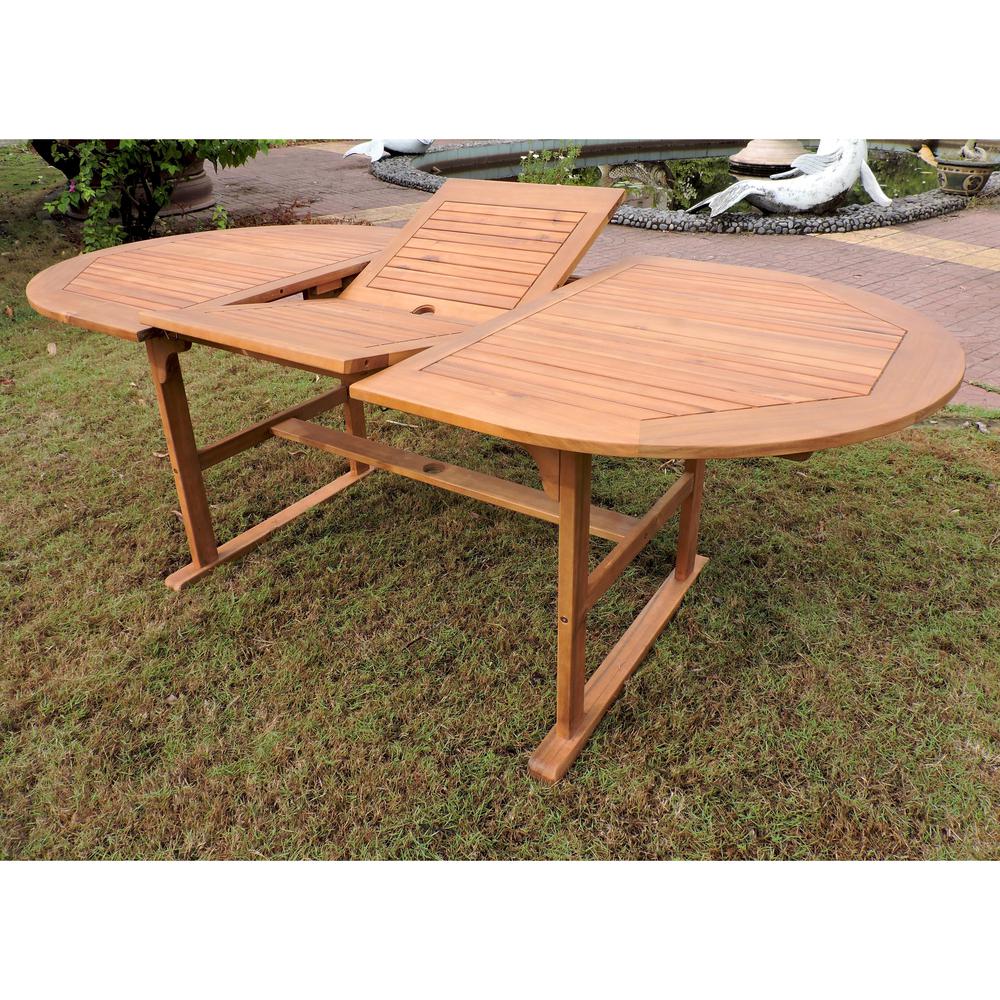 Royal Fiji 59-inch / 79-inch Acacia Oval Extendable Dining Table w/Fold Out Leaf