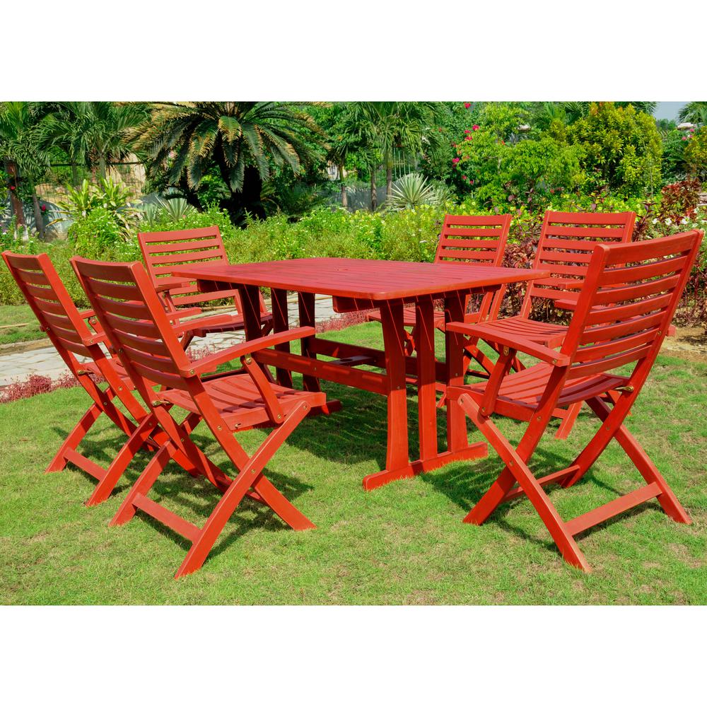 Sciacca Acacia Wood Seven Piece Dining Group