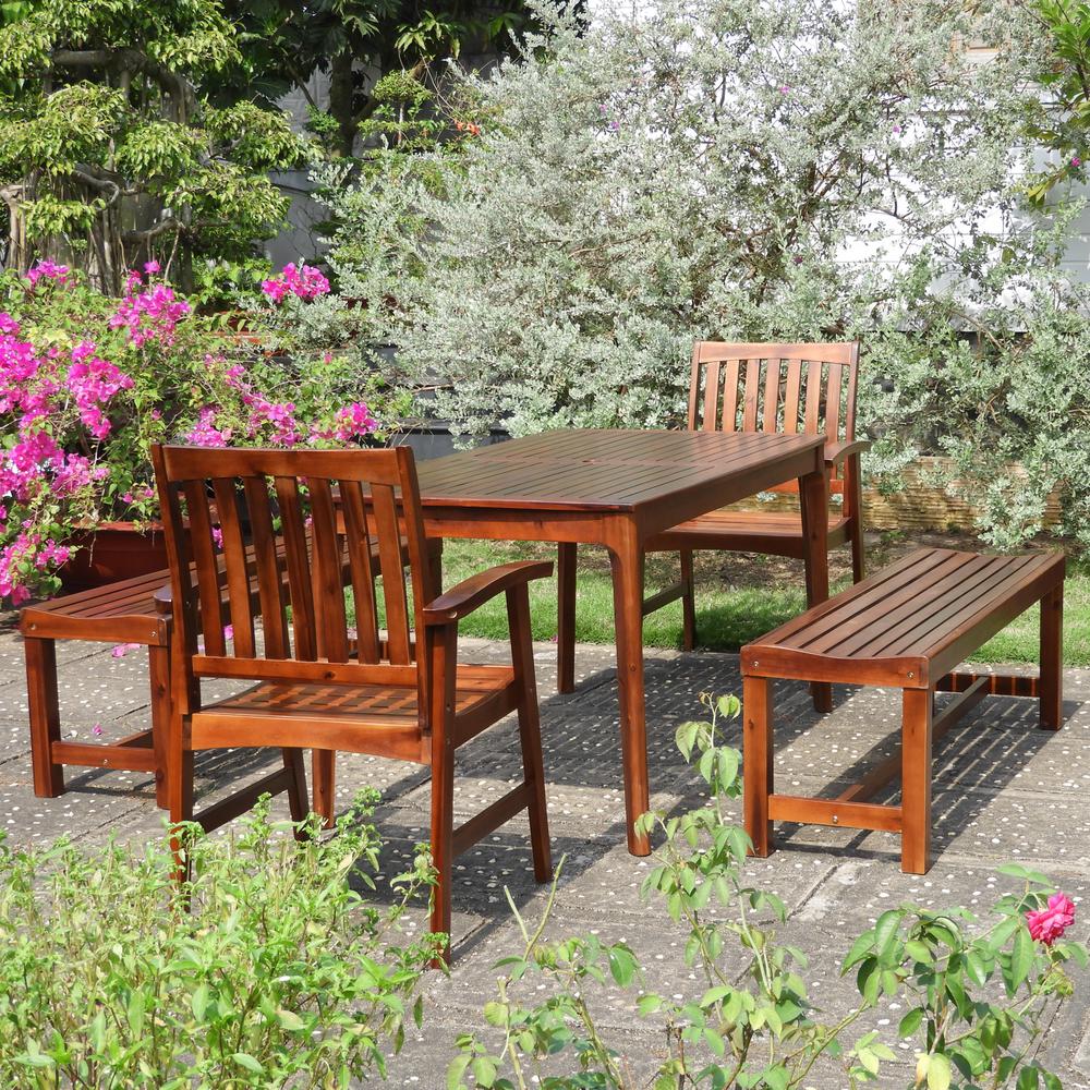 Highland Acacia Wood Dining Set