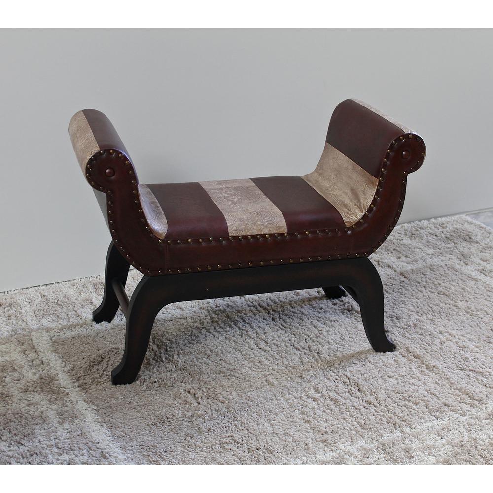Faux Leather Vanity Stool