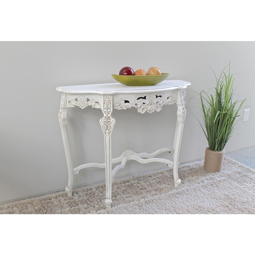 Windsor Hand-Carved Half Moon Console Table