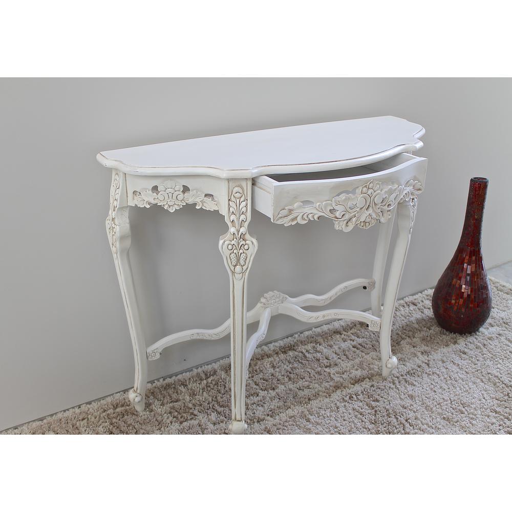 Windsor Hand-Carved Half Moon Console Table