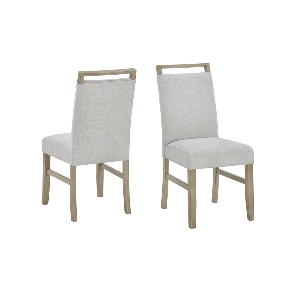 Tabitha 7Pc 66″ Rectangular White Faux Marble Top Dining Set in Light Oak Finish