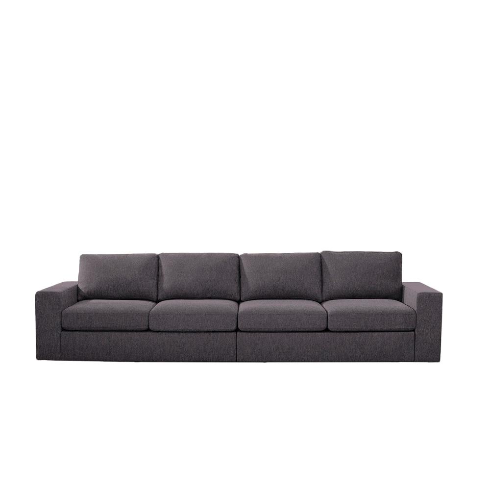 LILOLA Jules 4 Seater Sofa in Dark Gray Linen