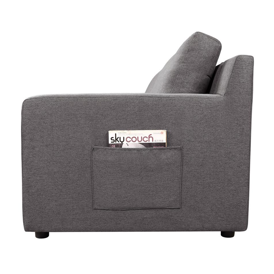Waylon Gray Linen 4-Seater Sofa with Pockets