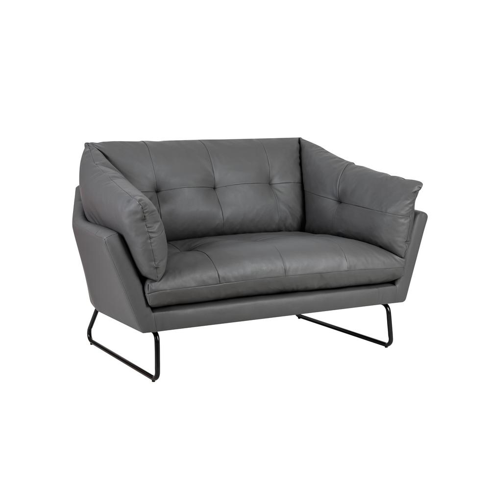 Karla Gray PU Leather Contemporary Loveseat