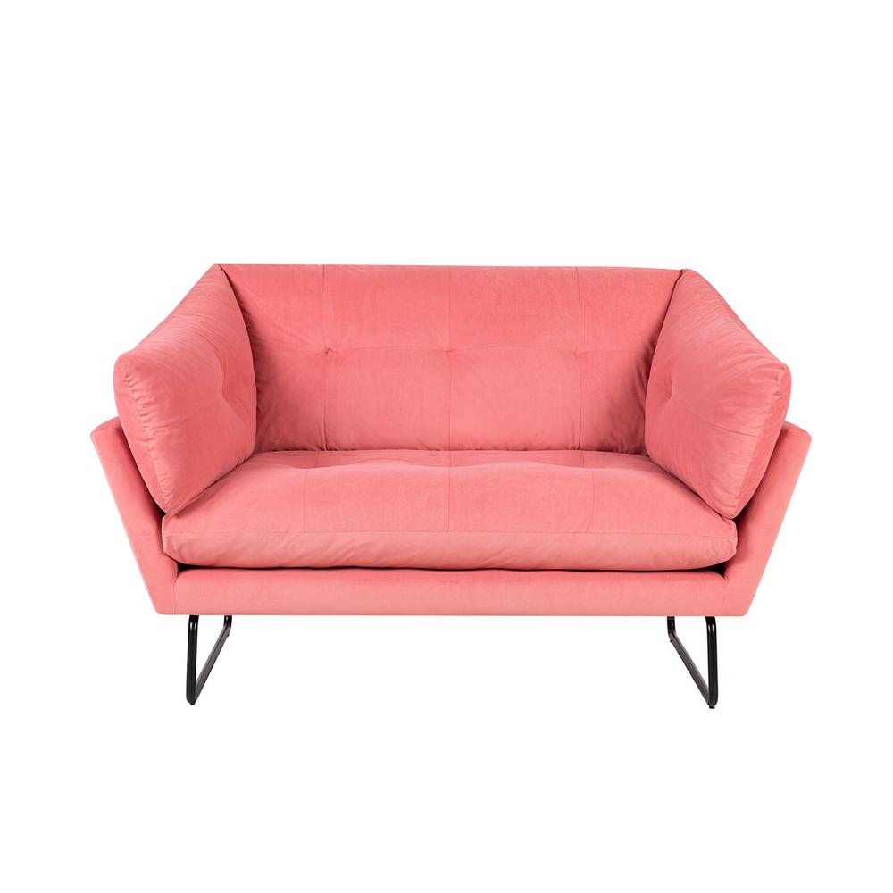 Karla Pink Velvet Contemporary Loveseat