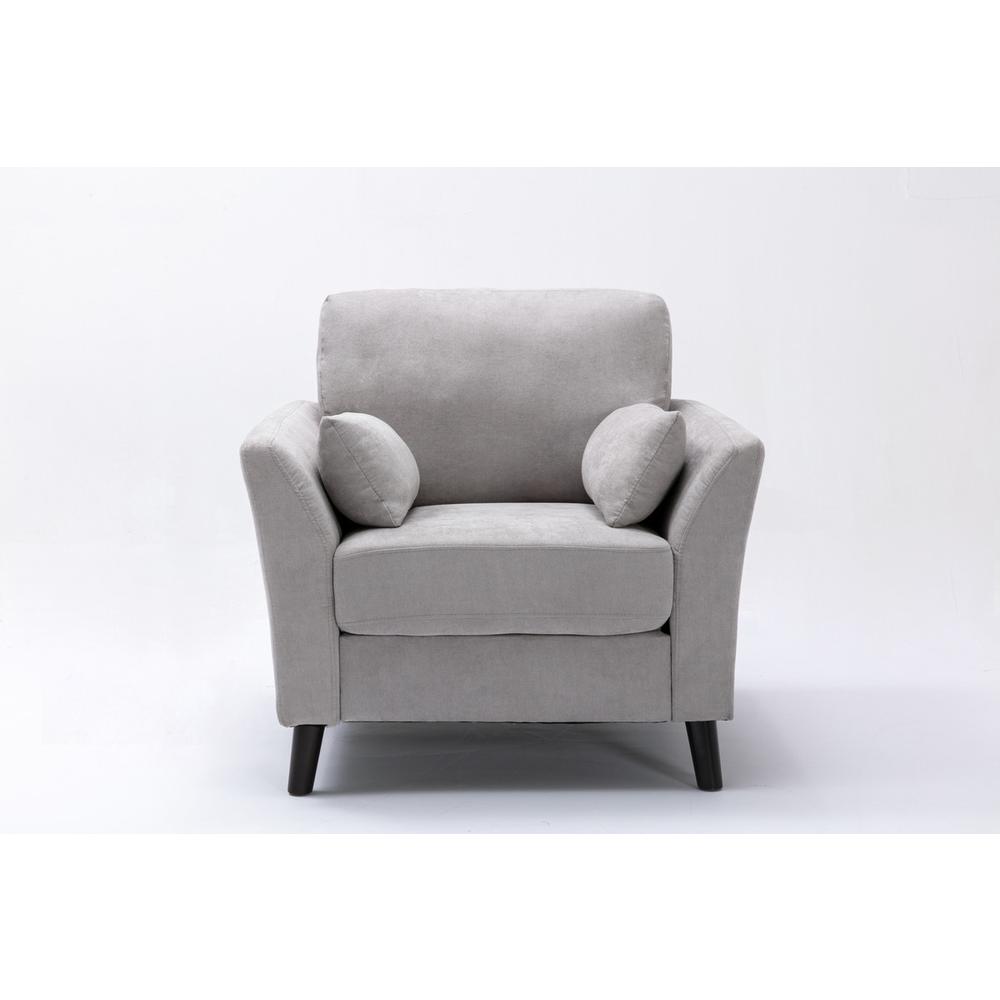 Damian Light Gray Velvet Fabric Chair