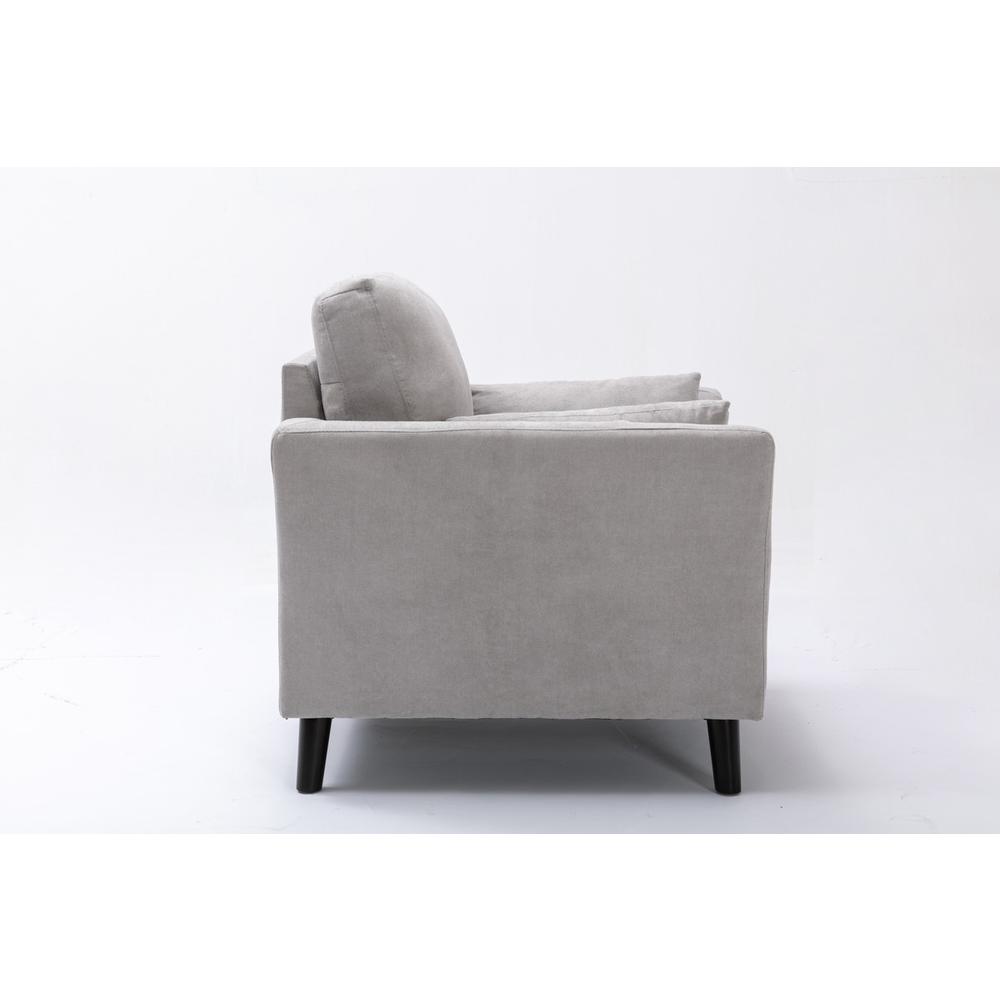 Damian Light Gray Velvet Fabric Chair