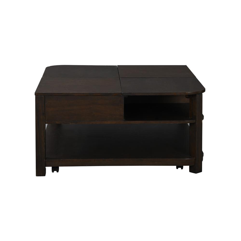 Flora 3 Piece Dark Brown MDF Lift Top Coffee and End Table Set