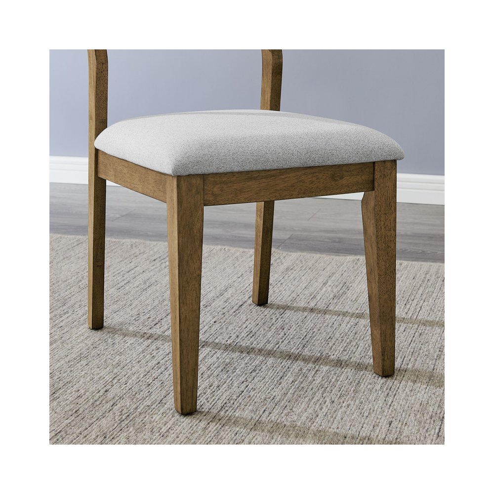 Darla 5Pc 70″ Rectangular Walnut Oak Geometric Cross Base Dining Set