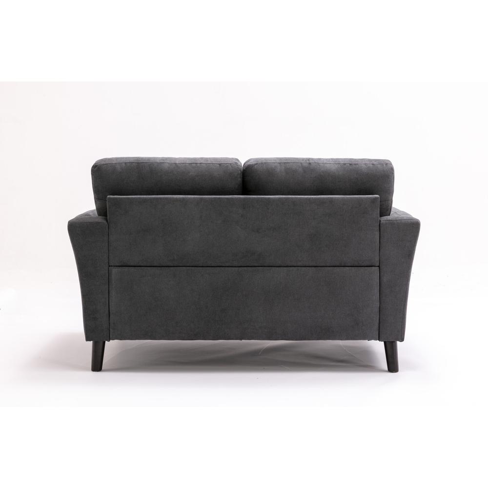 Damian Gray Velvet Fabric Loveseat