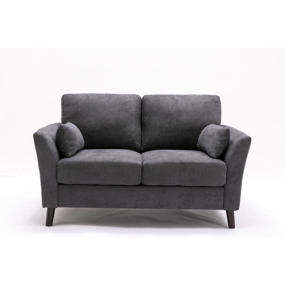 Damian Gray Velvet Fabric Loveseat