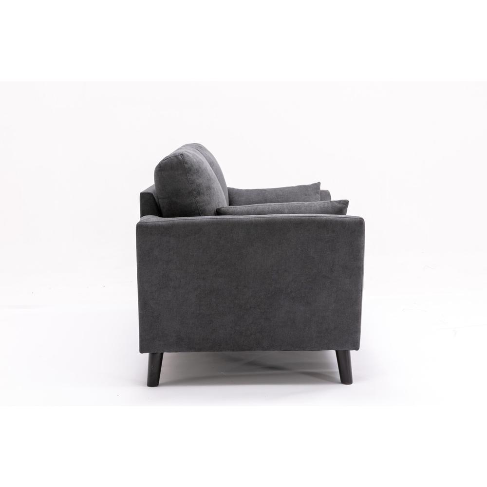 Damian Gray Velvet Fabric Loveseat